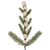kohteita Tekokuusenoksa ja valkoiset minikuusenpallot, 46 cm, 2 kpl