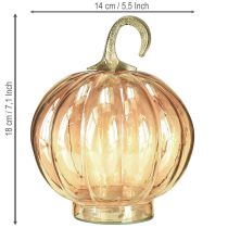 kohteita Kurpitsakoriste lasista lasikurpitsa pöytäkoriste oranssi Ø14cm K18cm