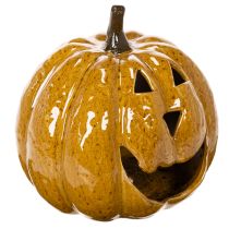 kohteita Keraaminen kurpitsa kasvoilla, LED-koriste, Halloween, 19 cm