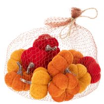 kohteita Koristeellinen kurpitsasetti sametista, kolmessa värissä, minikurpitsat 5 cm, 12 kpl