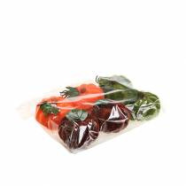 kohteita Minikurpitsa flokoitu oranssi, vihreä, punainen Ø9cm 6 kpl