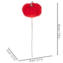 kohteita Koristeellinen kurpitsa langalla, syyskoriste, sametti, kolmivärinen setti, 8 cm, 9 palaa
