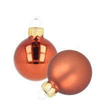 Mini joulupallot lasi ruosteenpunainen matta/kiiltävä Ø2cm 44 kpl