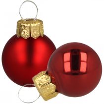 Mini joulupallot lasi punainen matta/kiiltävä Ø2cm 44 kpl