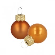 Mini joulupallot lasi oranssi matta/kiiltävä Ø2cm 44p