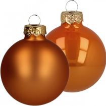 Joulukorut lasi oranssi matta kiiltävä Ø5,5cm 26s
