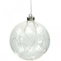 Joulupallo LED-pallo Ø10cm 15L sisällä lämmin valkoinen ajastin
