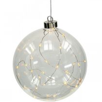 Joulupallo LED-pallo Ø10cm 15L sisällä lämmin valkoinen ajastin