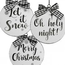 kohteita Koristeellinen ripustin Joulukuusi pallo metalli vintage Ø15cm 3 kpl