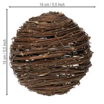 kohteita Köynnöspallo, luonnonruskea, koristeeksi, Ø14cm K14cm