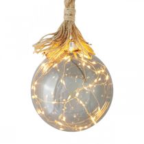 LED-pallo sisävalopallo köydellä Ø14cm 30L lämmin valkoinen