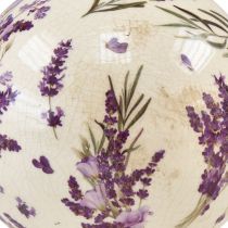 kohteita Keraaminen pallo laventelikuvioisella keraaminen koristelu violetti kerma 12cm