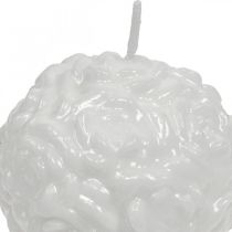 Pallikynttiläruusuja pyöreä kynttilä valkoinen kynttiläkoristelu Ø7cm