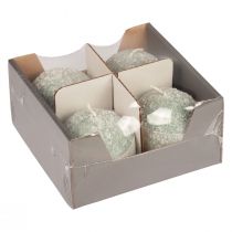 kohteita 4 vihreän pallokynttilän setti 8 cm glitter lumipallo joulukoristeet adventtikynttilät