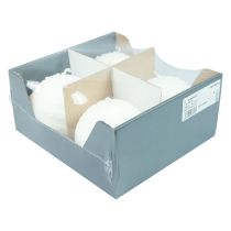 kohteita Talven taikapallokynttilät, valkoinen lumipalloefekti, Ø10 cm, 4 kpl:n setti juhlakoristeeseen