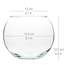 kohteita Pallomaljakko Lasimaljakko Kirkas Pyöreä Pöytämaljakko Kukkamaljakko Ø15,5cm K12,5cm