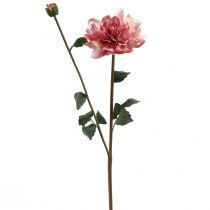 kohteita Tekokukka daalia vaaleanpunainen kukka silmulla H57cm