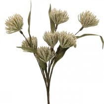 Keinotekoinen kukka, jossa 6 kukkaa parvettu beigenvihreä nippu 3 H38cm