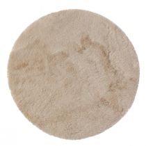kohteita Tekoturkis koristeturkis pyöreä pöytäjalka turkismatto beige Ø38cm