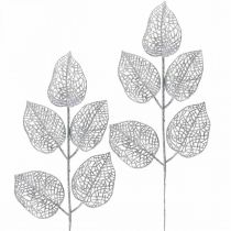 Tekokasveja, oksakoristeita, deco-lehtihopea glitteriä L36cm 10kpl