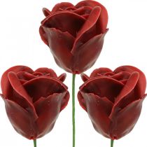 Keinotekoiset ruusut Bordeaux Wax Roses Deco Roses Vaha Ø6cm 18kpl
