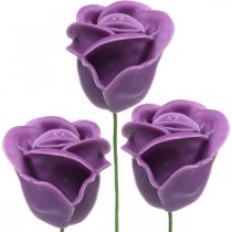 Keinotekoiset ruusut violetti vaha ruusut deco ruusut vaha Ø6cm 18p