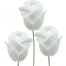 Keinotekoiset ruusut valkoiset vaharuusut koristeruusut vaha Ø6cm 18kpl
