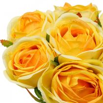 Keinotekoiset ruusut Keltaiset Keinoruusut Silkkikukat 28cm 7kpl