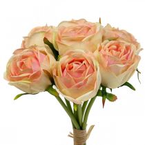 Keinotekoiset ruusut vaaleanpunaiset tekoruusut 28cm nippu 7 kpl