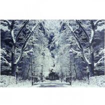 LEDkuva talvimaisemapuisto lyhtyillä LED seinämaalaus 58x38cm