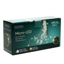 kohteita LED-valopaketti sisä- ja ulkokäyttöön 640 1,9m hopea/lämmin valkoinen