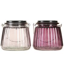 kohteita LED-puutarhavalo lasiaurinkopaneeli ripustettavaksi purppuraan Ø10,5cm 2kpl