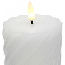 LED-kynttilä ajastimella valkoinen lämmin valkoinen aito vaha Ø7,5cm K15cm