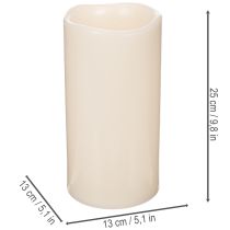 kohteita Suuri LED-kynttilä paristokäyttöiselle ajastimella, lämmin valkoinen, ulkokäyttöön, 25 cm