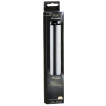 kohteita LED-kynttilät, valkoiset, kartiomaiset, vahaiset, lämmin valkoinen, 24,5 cm, 2 kpl