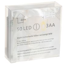 kohteita LED-valoketju, 50 lamppua, paristokäyttöinen, 5 m, lämmin valkoinen