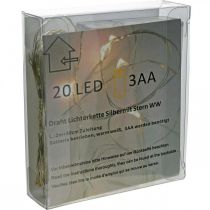 kohteita LED-valoketju, 20 lamppua, paristokäyttöinen, 2 m, lämmin valkoinen, 6 kpl
