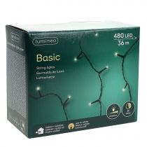 kohteita LED riisi valoketju ulkona 480 36m musta/lämmin valkoinen