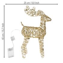 kohteita LED-poro metallinen joulukoriste sisätiloihin, kultainen, korkeus 40 cm