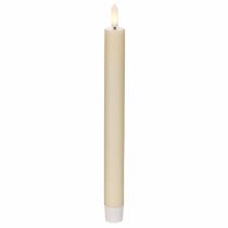 kohteita LED-kartiokynttilä, valkoinen, lämpimän valkoisella valolla, 24 cm, ajastimella, 2 kpl