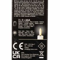 kohteita LED-kartiokynttilä, valkoinen, lämpimän valkoisella valolla, 24 cm, ajastimella, 2 kpl