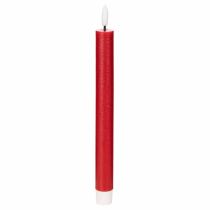 kohteita LED-kartiokynttilä, punainen lämpimän valkoisella valolla, 24 cm, 2 kpl