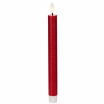 kohteita LED-kartiokynttilä, punainen lämpimän valkoisella valolla, 24 cm, 2 kpl