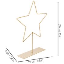kohteita Tähti 50 LEDillä, metallinen pöytäkoriste, paristokäyttöinen, sisäkäyttöön, 33 cm