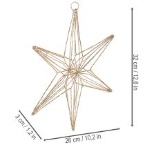 kohteita Koristeellinen LED-tähti, valmistettu langasta ripustettavaksi, sisäkäyttöön, 32 cm