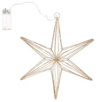 kohteita Koristeellinen LED-tähti, valmistettu langasta ripustettavaksi, sisäkäyttöön, 32 cm
