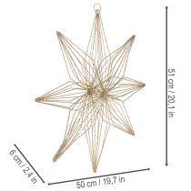 kohteita LED-koristeellinen tähti, valmistettu langasta ripustettavaksi, sisäkäyttöön, paristokäyttöinen, 51 cm