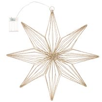 kohteita LED-koristeellinen tähti, valmistettu langasta ripustettavaksi, sisäkäyttöön, paristokäyttöinen, 51 cm