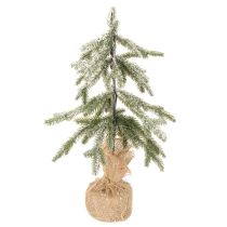 kohteita Keinotekoinen lumikasvi, LED-joulukuusi juuttisäkissä, paristokäyttöinen, sisäkäyttöön, 50 cm