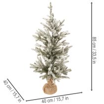 kohteita Keinotekoinen joulukuusi lumella juuttipussissa, 40 LEDiä, sisäkäyttöön, 85 cm